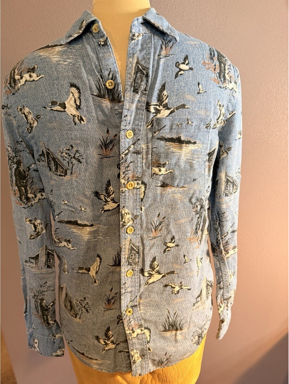 American Eagle Duck Hunting Mallard Shirt Mens XSmall